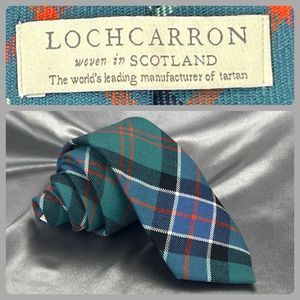 Lochcarron of Scotland 100% Wool Tie Tartan Plaid Green Blue Red Classic Royal